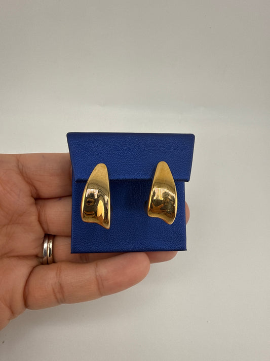 14k Gold Post Earrings, Chunky design