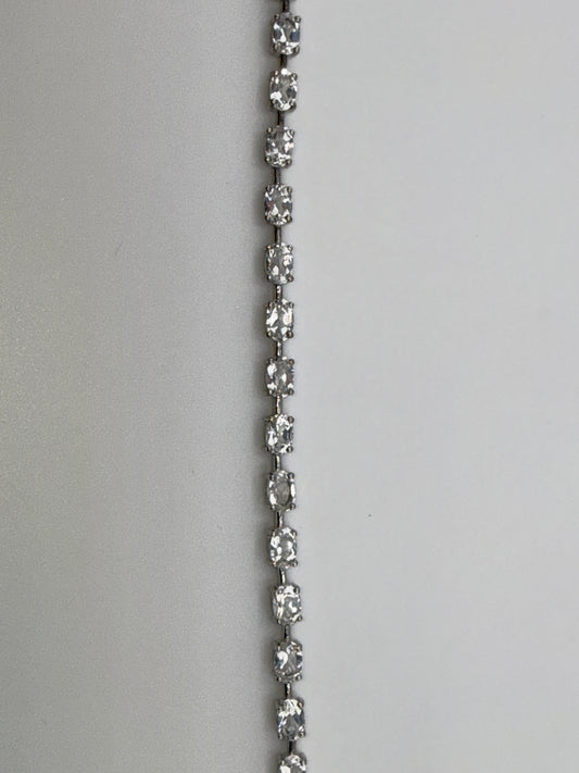 Sterling Silver oval Zirconia Bracelet
