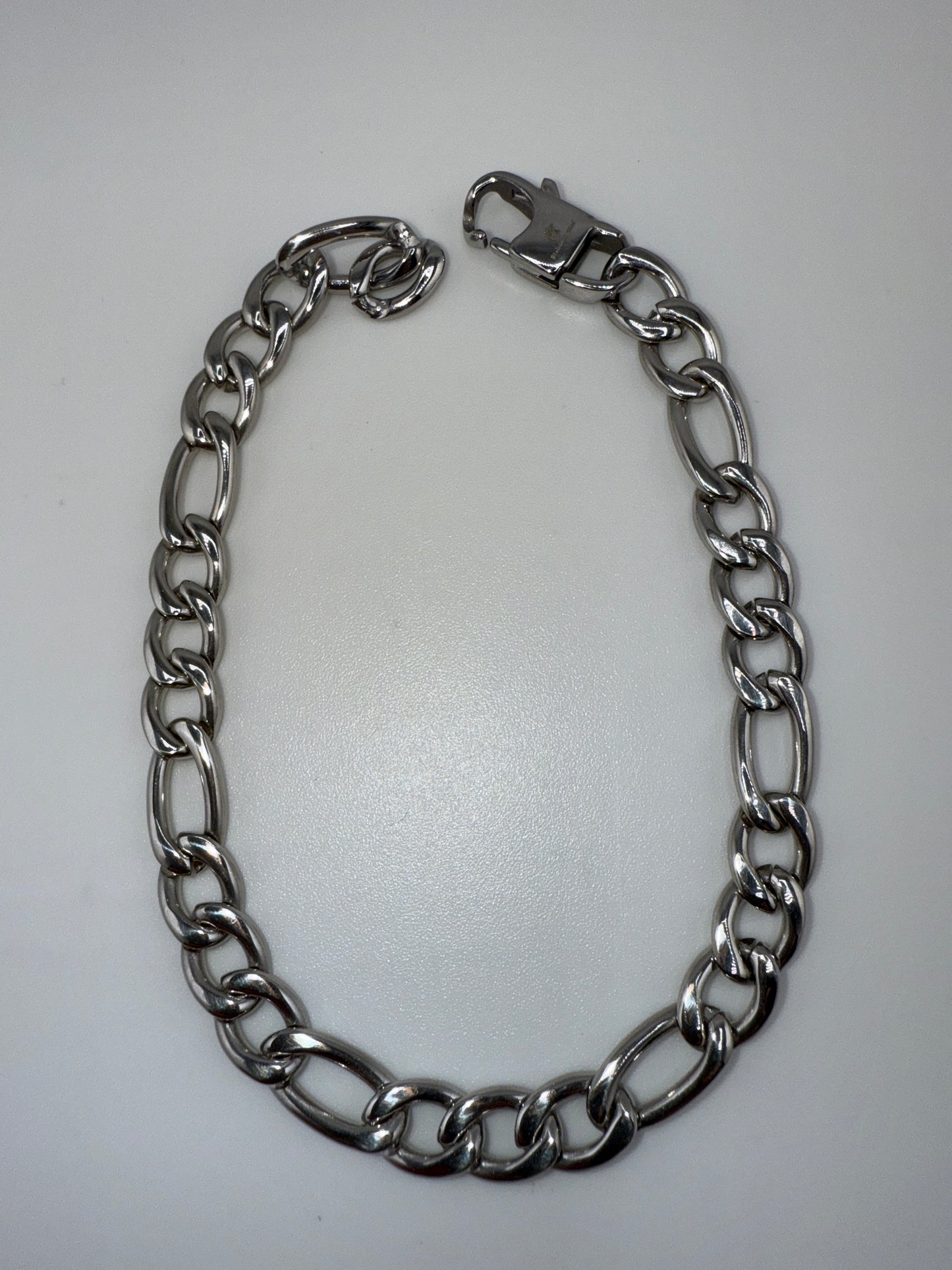 Stainless Steel 7mm Figaro Chain Bracelet