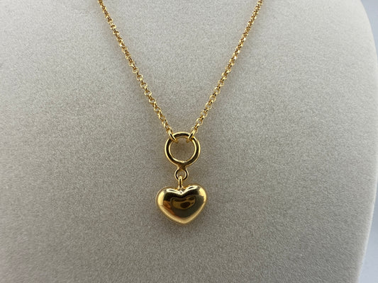 Sterling Silver, Heart Necklace - Gold Plated