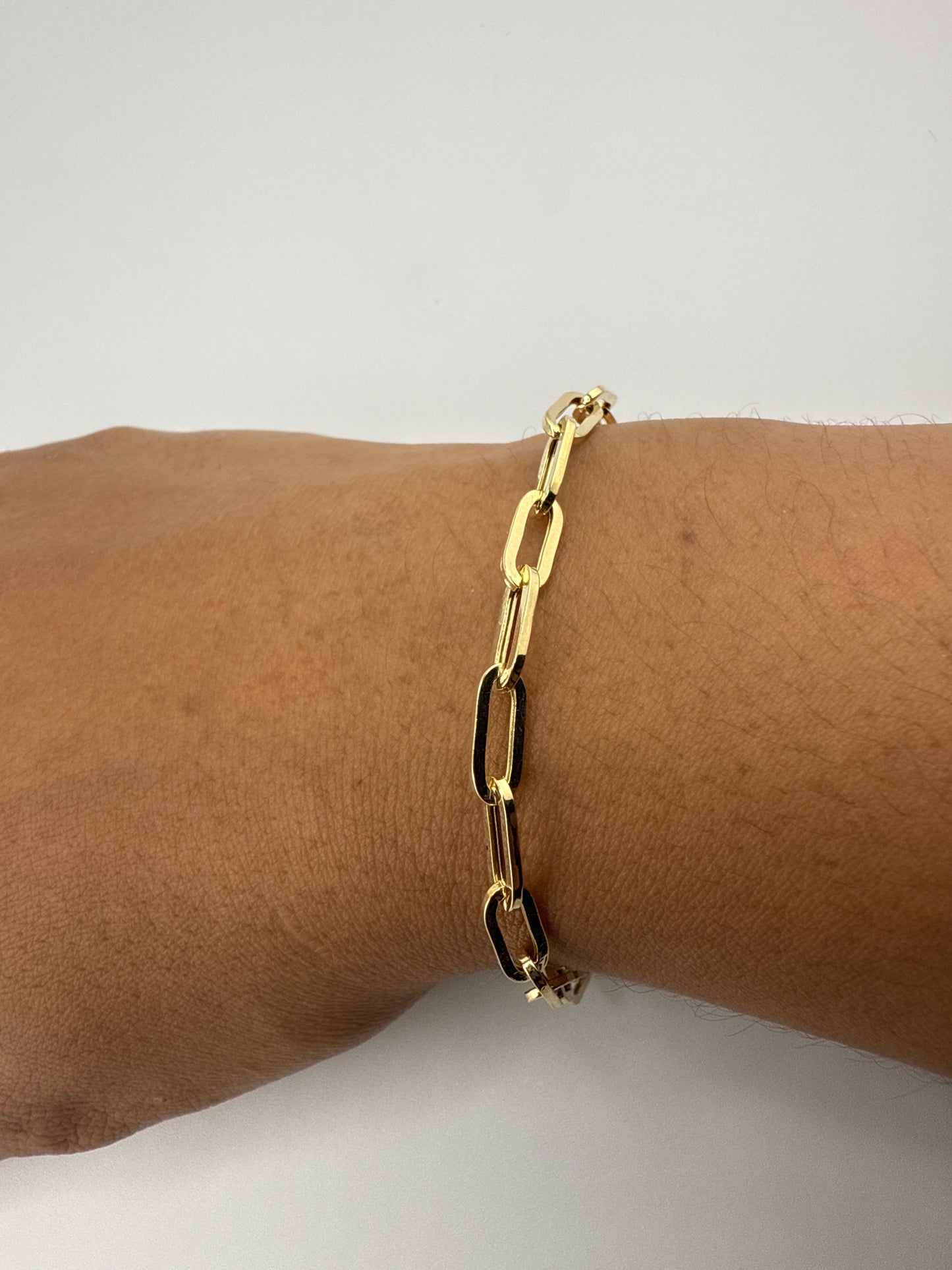 14k Gold Paperclip Link Bracelet | 7 inches
