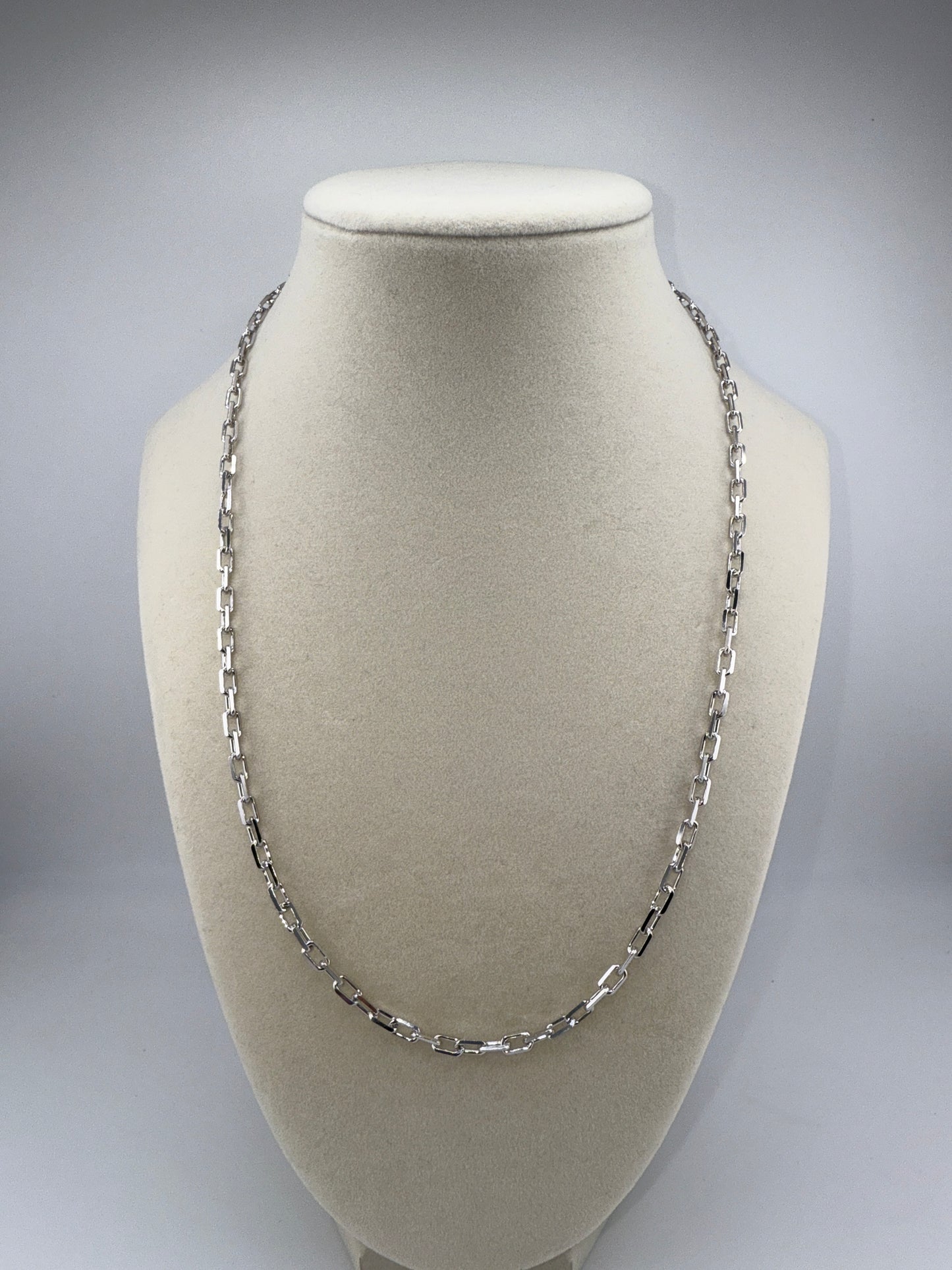 Sterling Silver 20inch 3.5mm Anchor Chain - Rhodium Plated