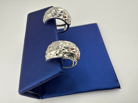 14k white gold huggie earrings