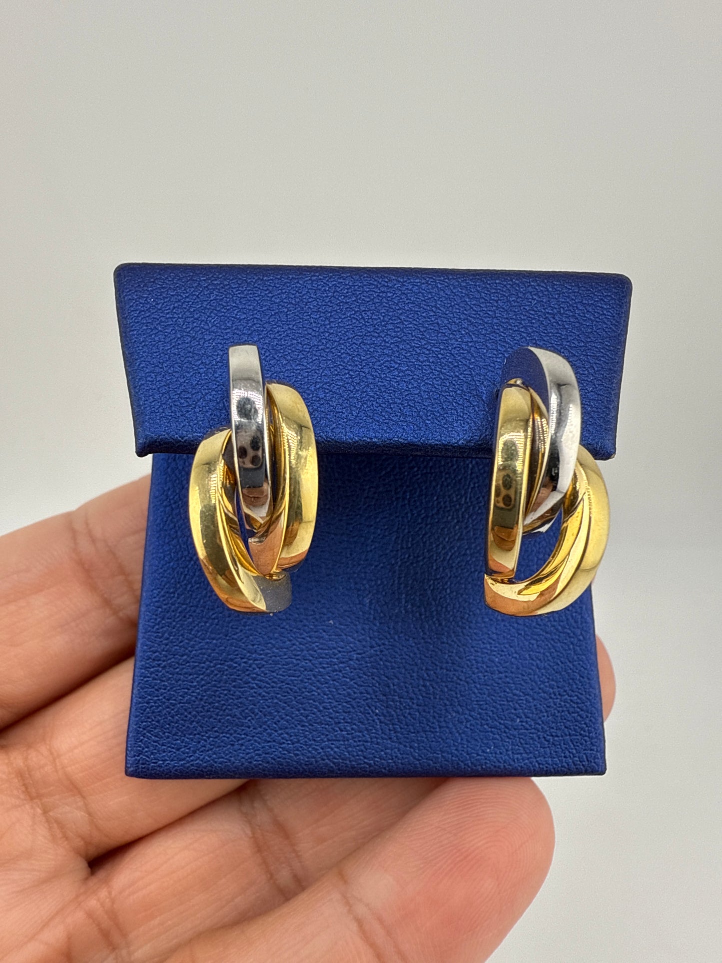 14k Gold two-toned Post Earrings