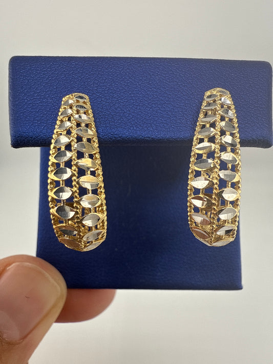 14k two-toned Gold Post Earring