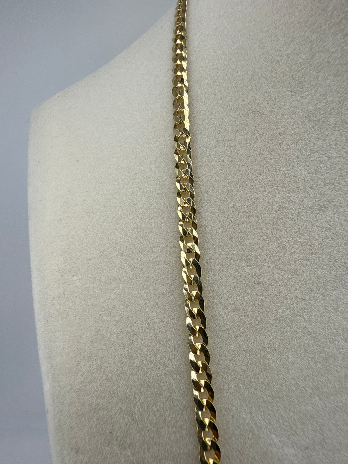Sterling Silver 22inch 3mm Cuban Chain - Gold Plated