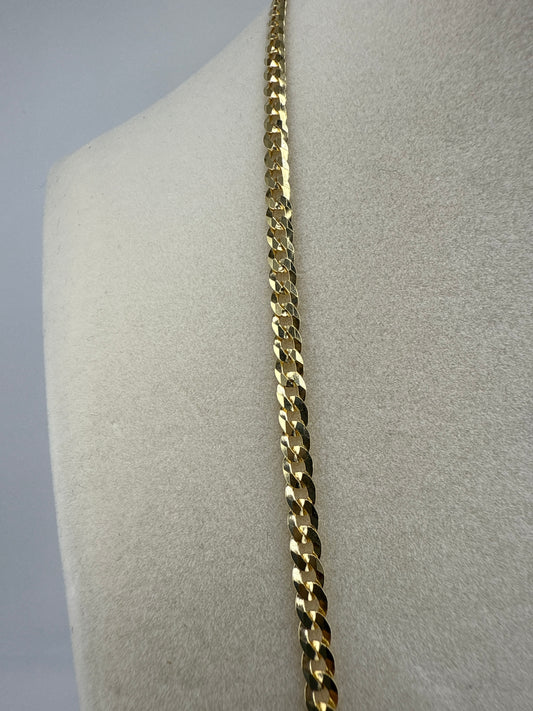 Sterling Silver 22inch 3mm Cuban Chain - Gold Plated
