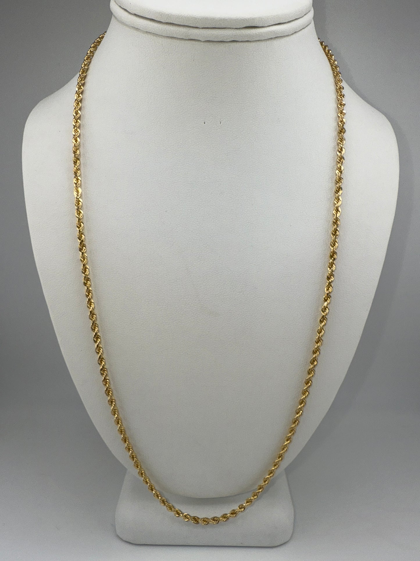 solid rope chain | diamond cut | 14k gold | 2.75 mm width | 24 inches length