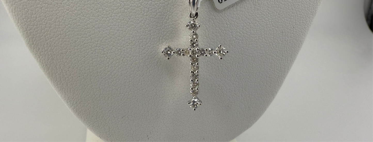 14k gold diamond cross pendant | 0.67ct diamonds