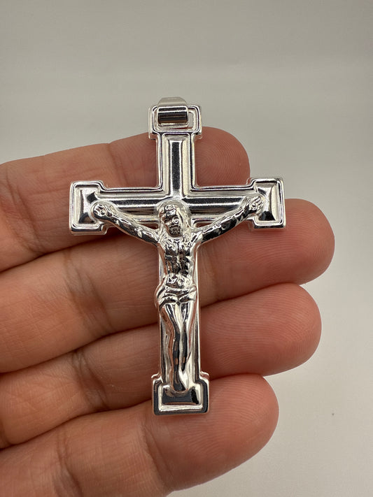 Sterling Silver Polished Crucifix Pendant