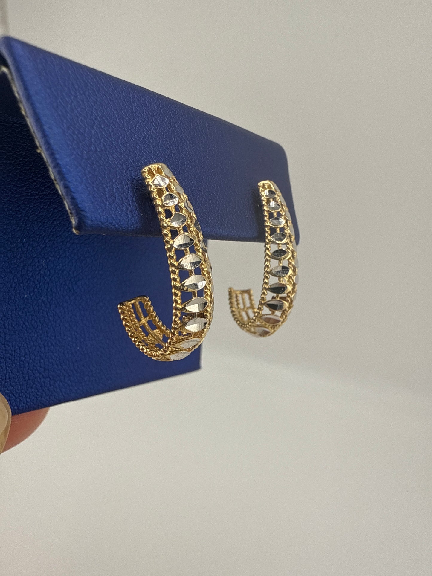 14k two-toned Gold Post Earring