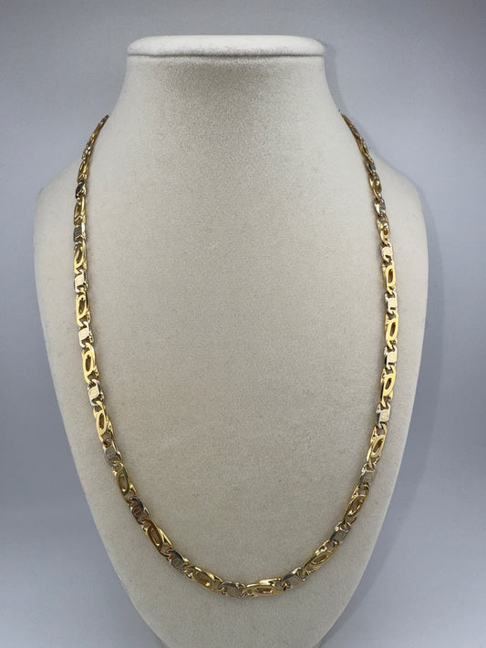 Two-toned 14k gold chain | 21 inches | Hand-polished link chain