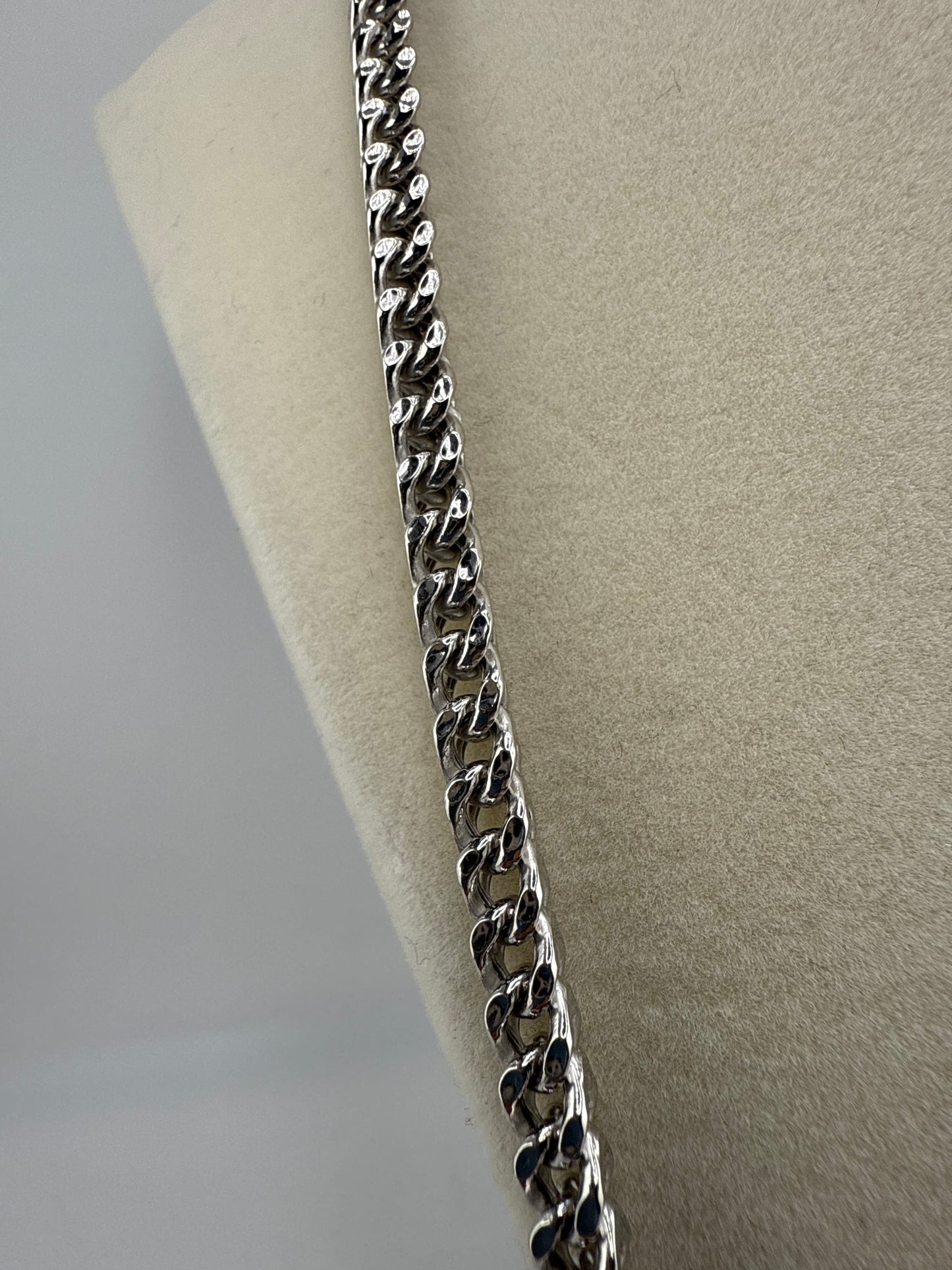 Sterling Silver 24inch 4mm Franco Chain - Rhodium Plated