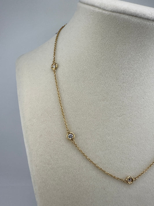 14k gold diamond necklace | 0.90ct diamonds, 16inch length