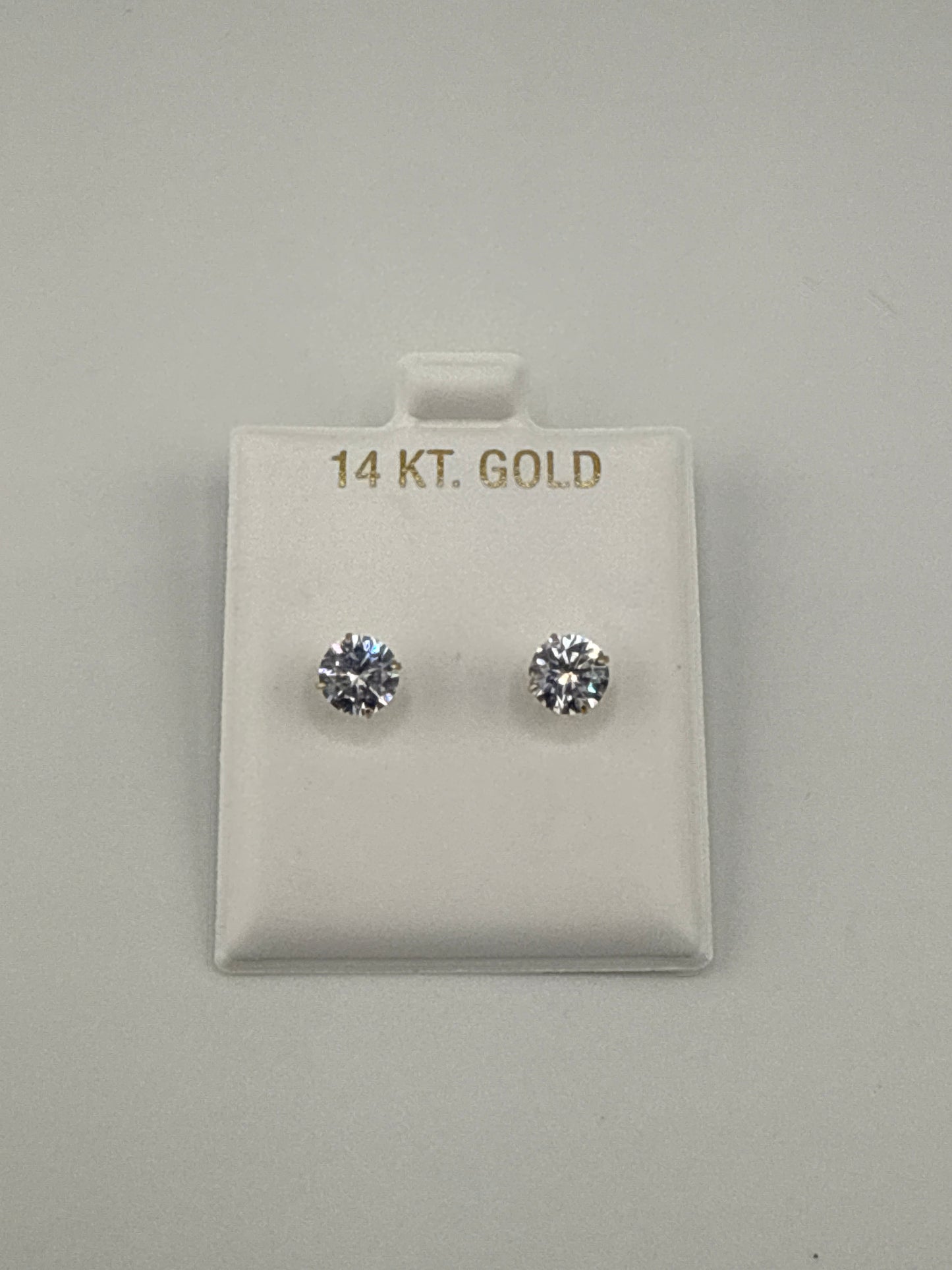 14k gold zirconia circle stone size large
