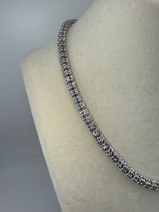 Sterling Silver 16inch 5mm D-C Ice Chain - Rhodium Plated