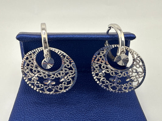 14k White Gold Post Earrings