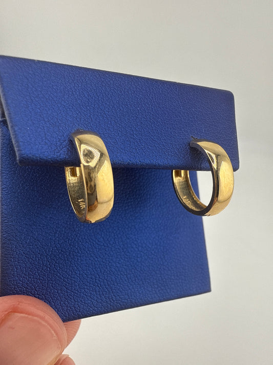 14k gold huggie earrings simple design