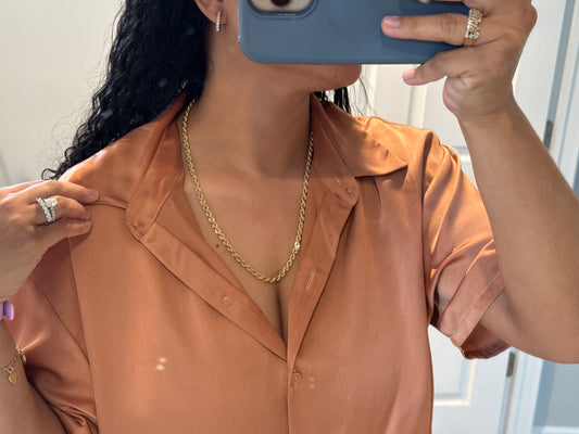 hollow rope chain | diamond cut | 14k gold | 4.50 mm width | 23 inches length