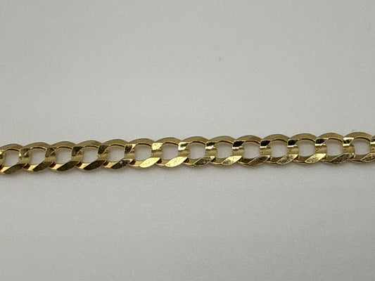 14k yellow gold flat Cuban link bracelet | 8 inches