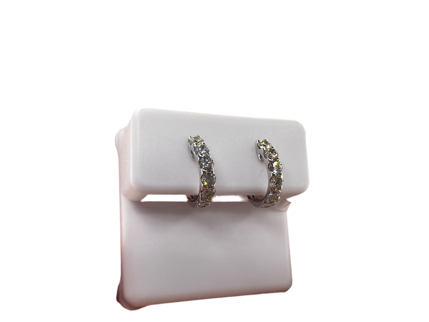 14k gold diamond huggie earrings | 0.81 diamonds