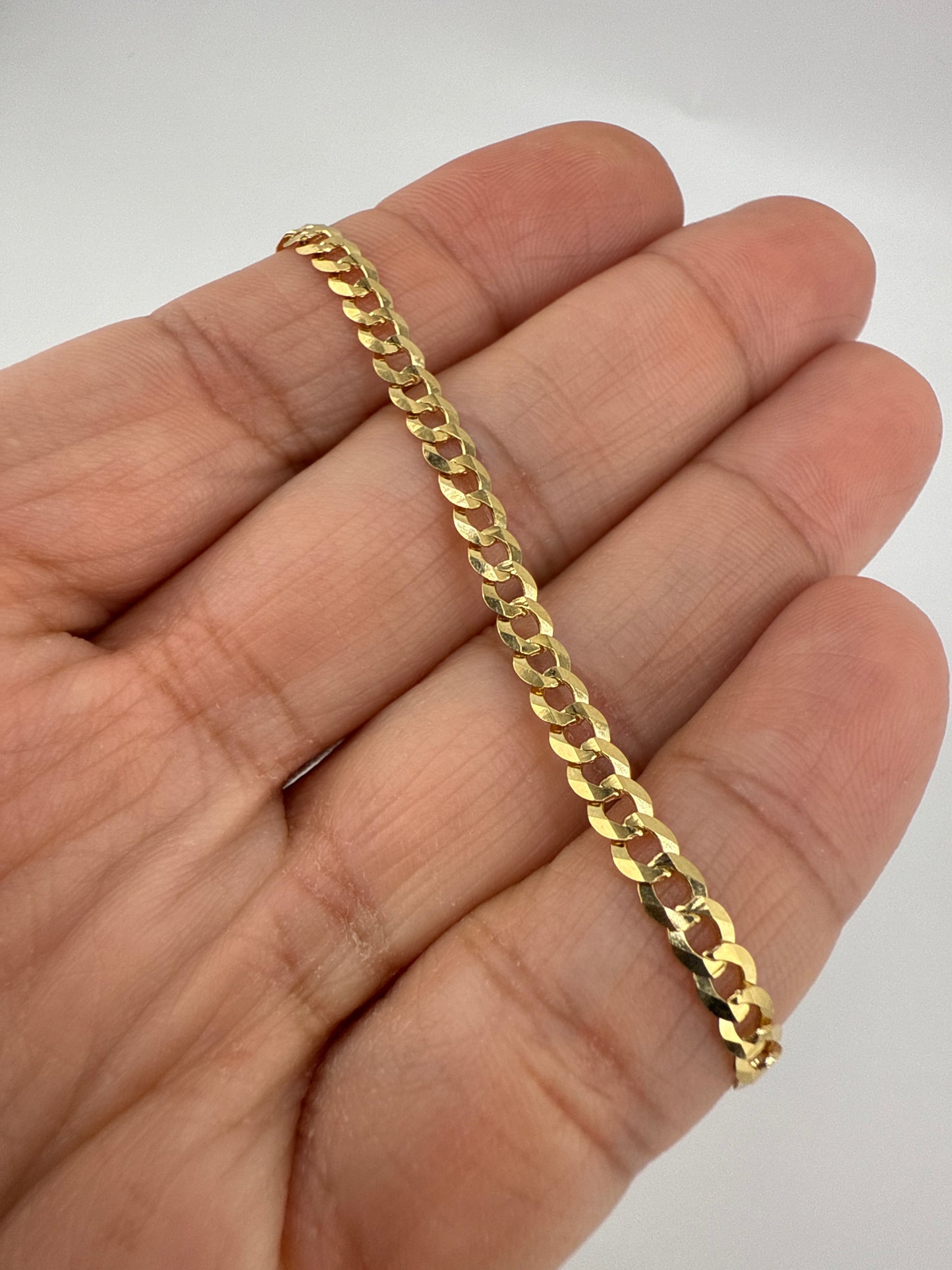 14k yellow gold flat Cuban link bracelet | 7 inches