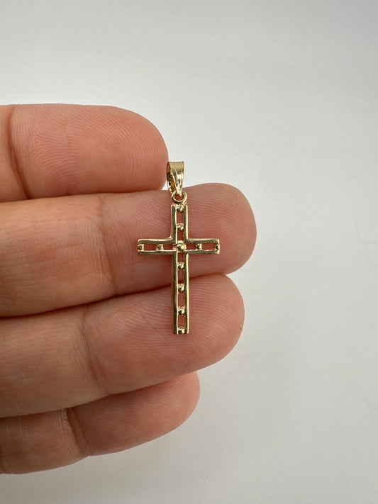 14k Gold Polished Solid Cross Pendant