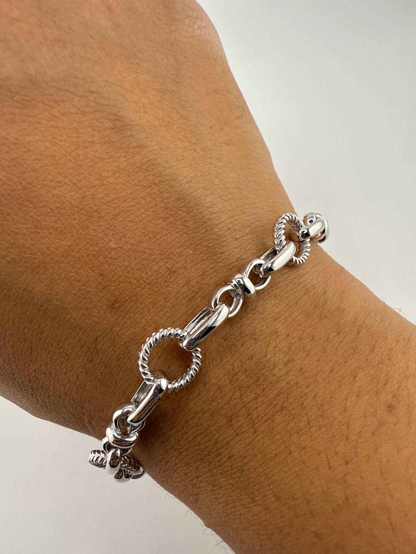 Sterling Silver Circle & Infinity Design Bracelet