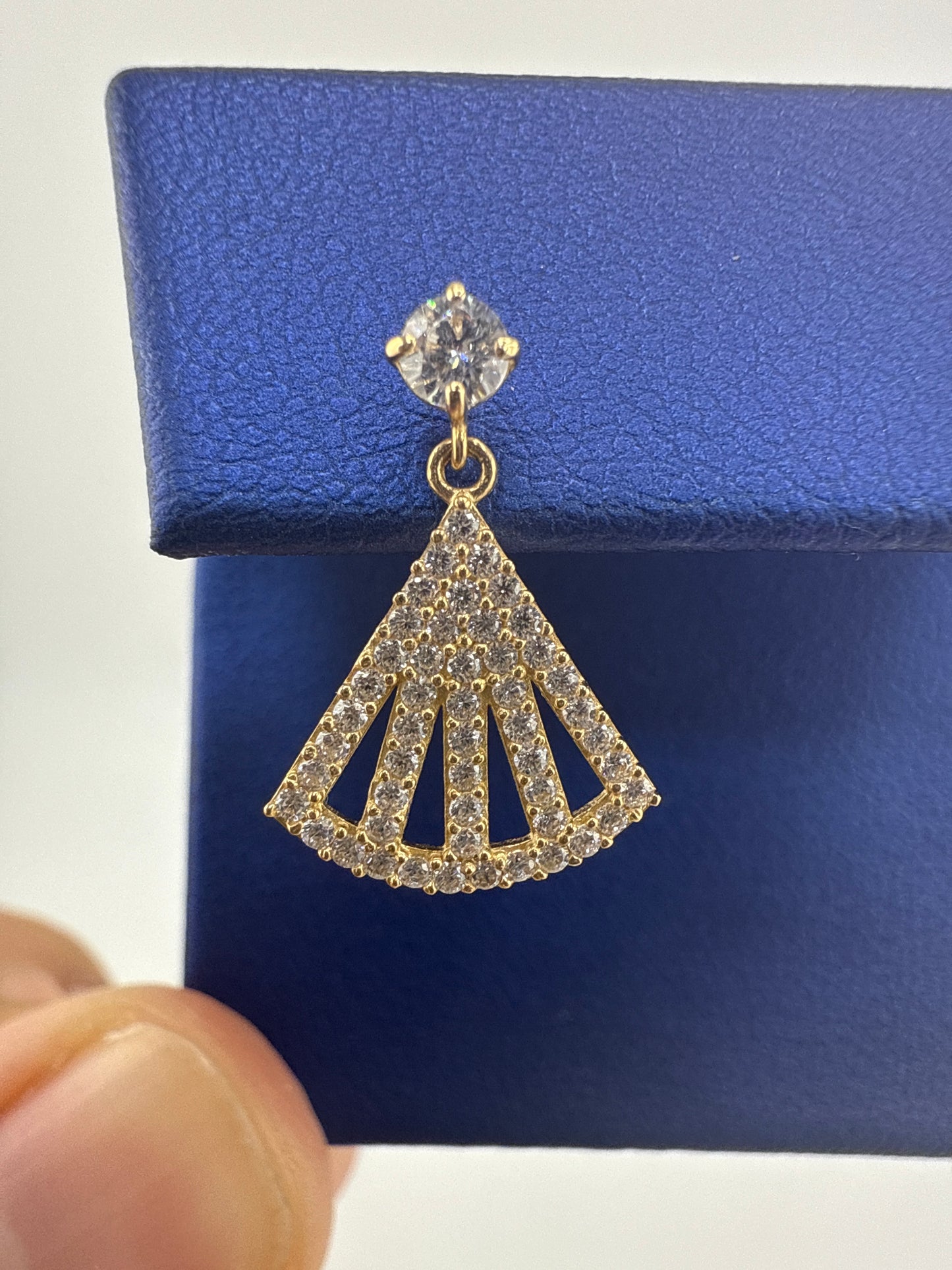 14k Gold and Zirconia Post Earrings