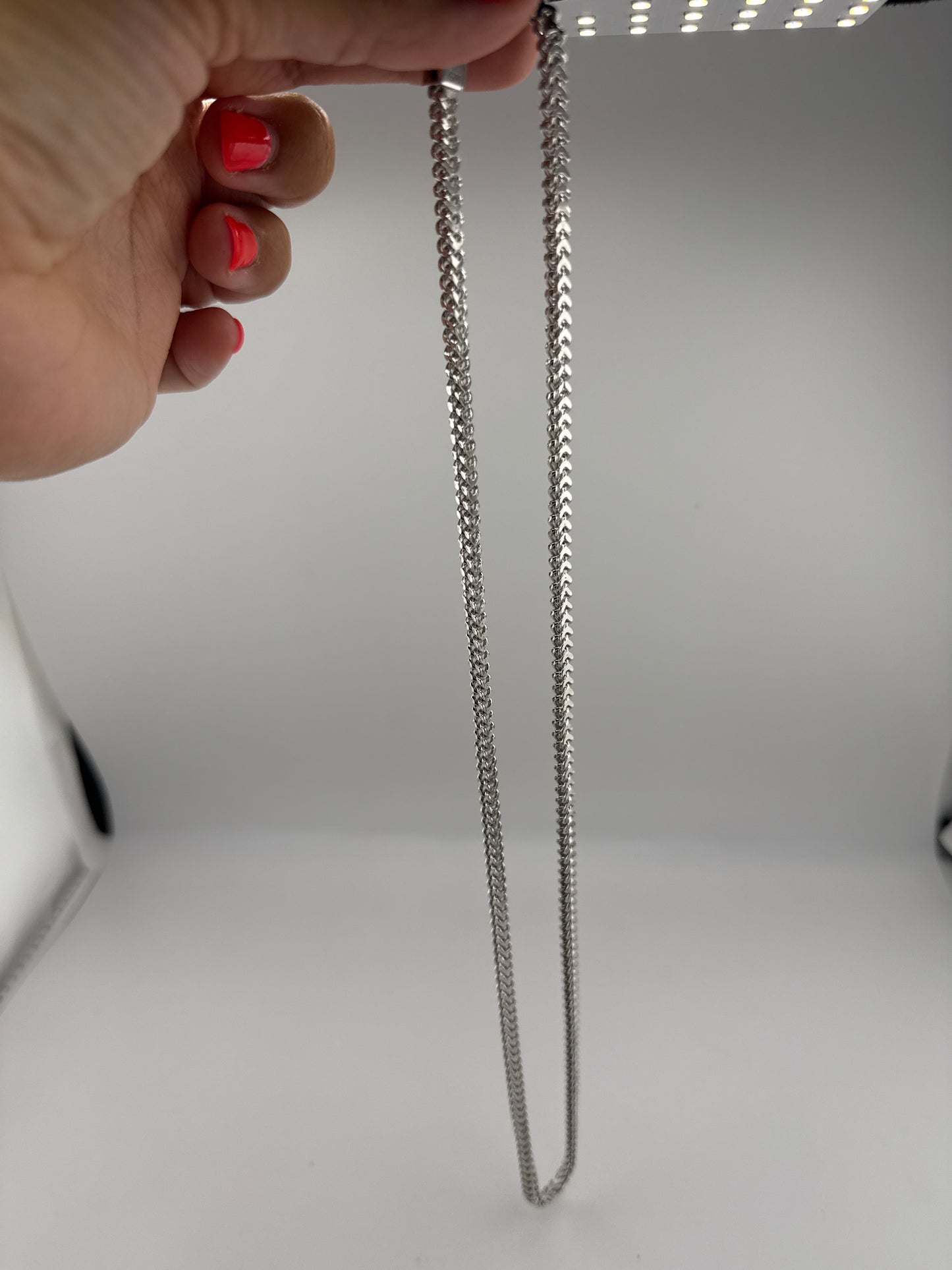 Sterling Silver 3mm Franco Chain - Rhodium