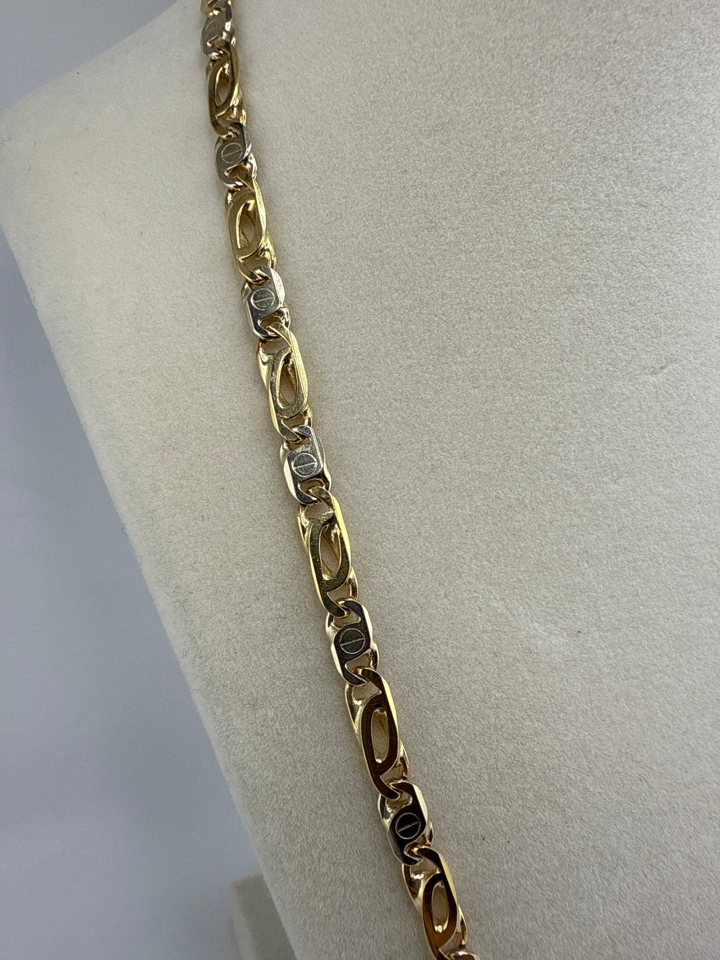 Two-toned 14k gold chain | 21 inches | Hand-polished link chain