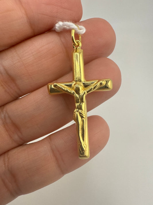 Sterling Silver Gold-tone Crucifix Cross Pendant