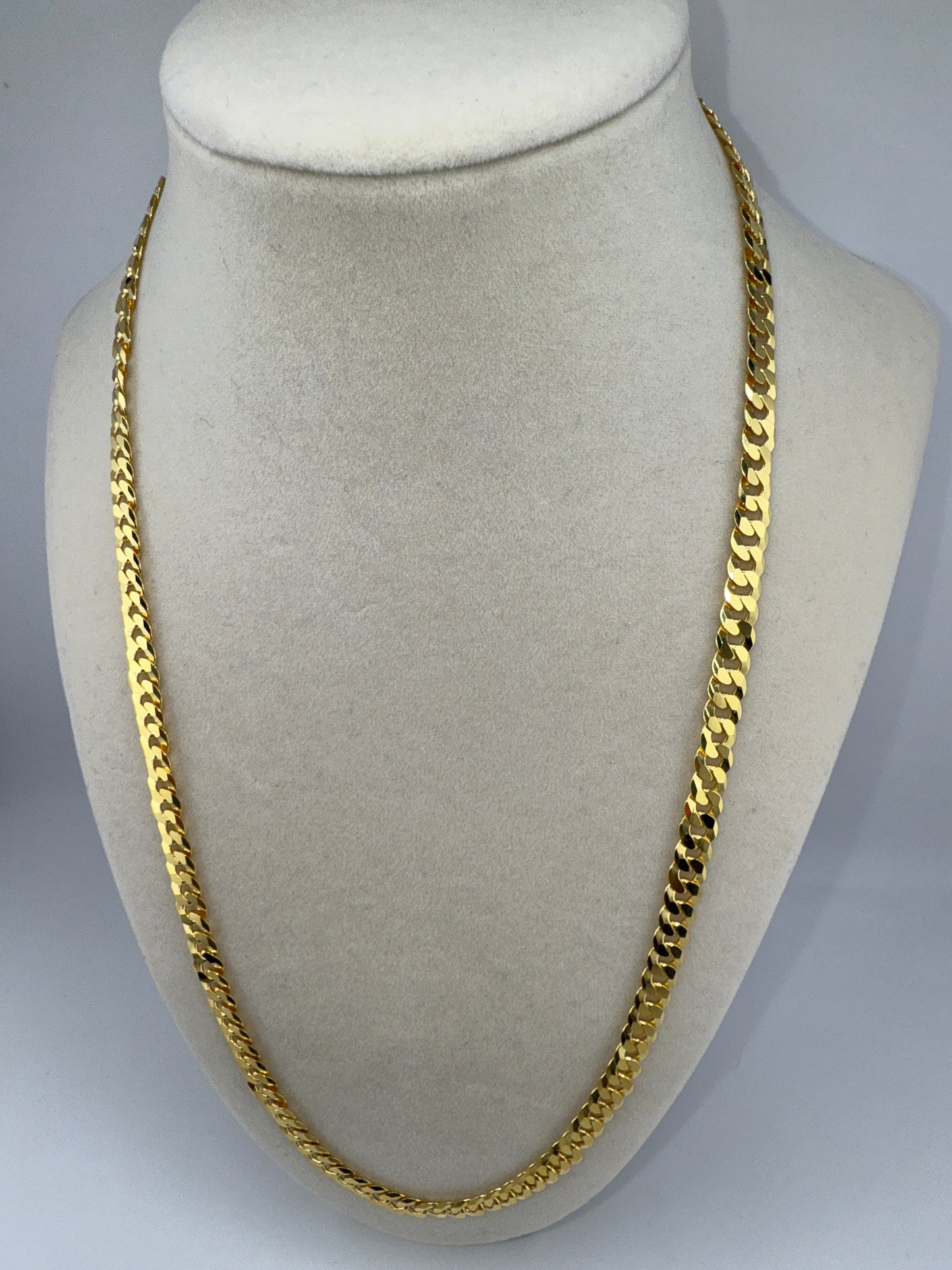 Sterling Silver 22inch 6mm Cuban Chain - Gold Plated