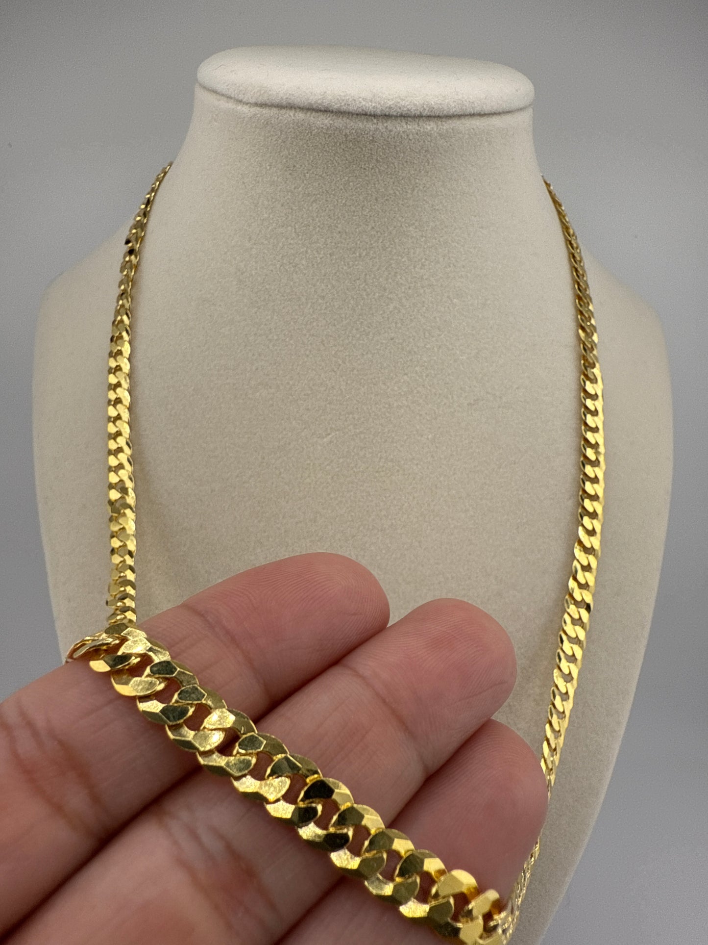 Sterling Silver 22inch 6mm Cuban Chain - Gold Plated