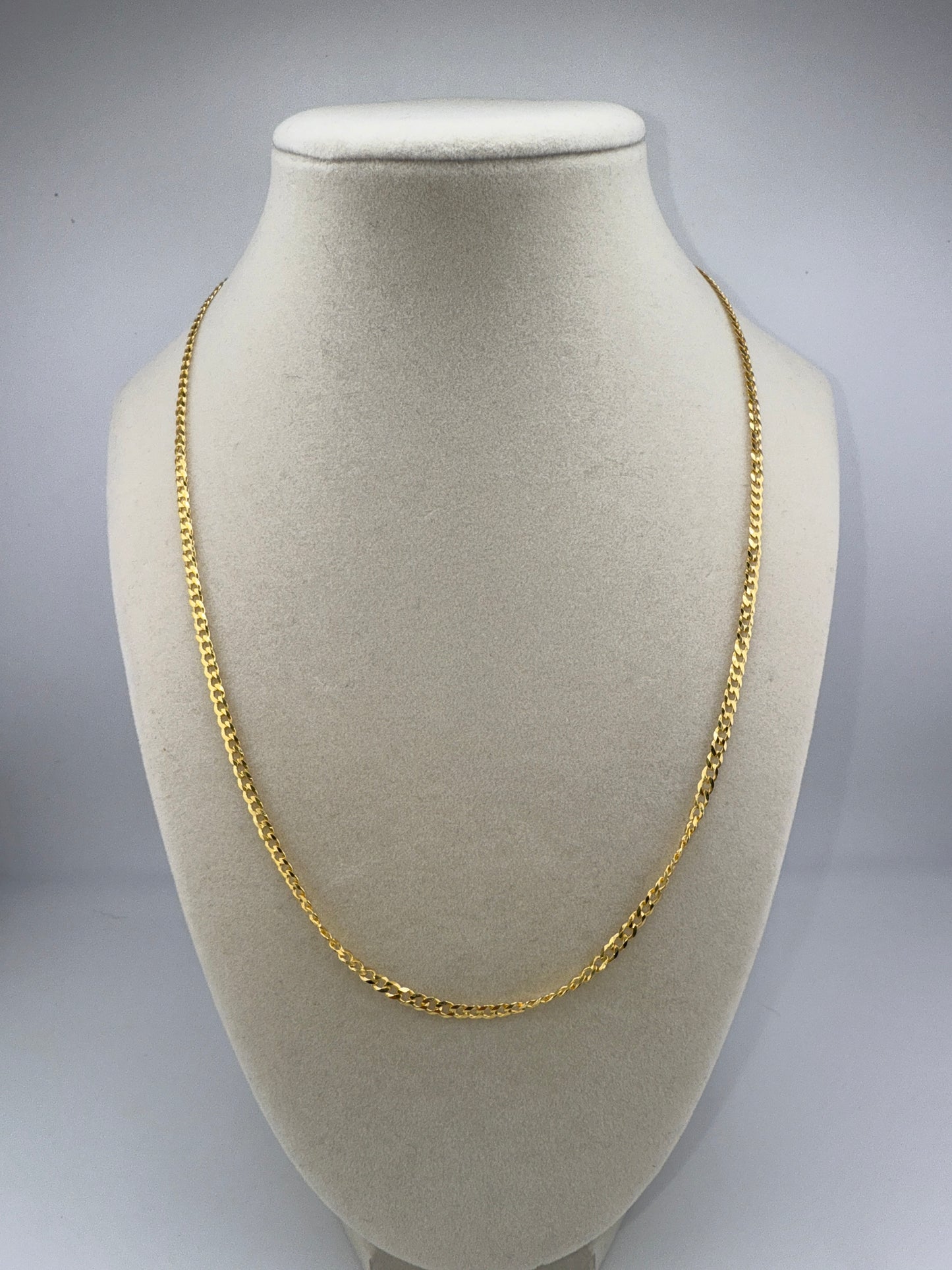 Sterling Silver 20inch 3mm Cuban Chain - Gold Plated