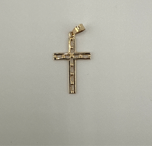14k Gold Polished Solid Cross Pendant