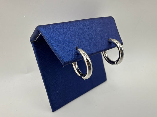 14k white gold huggie earrings | small and simple design