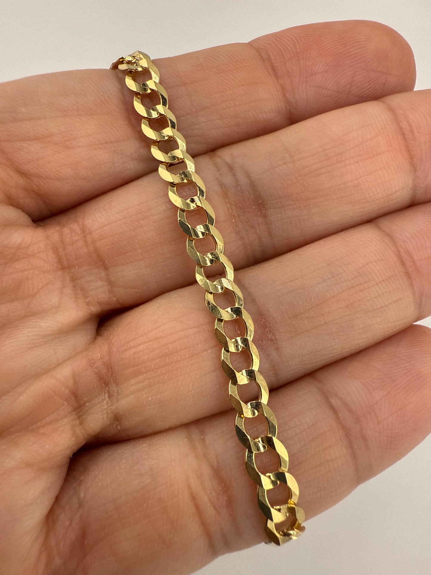 14k yellow gold flat Cuban link bracelet | 8 inches