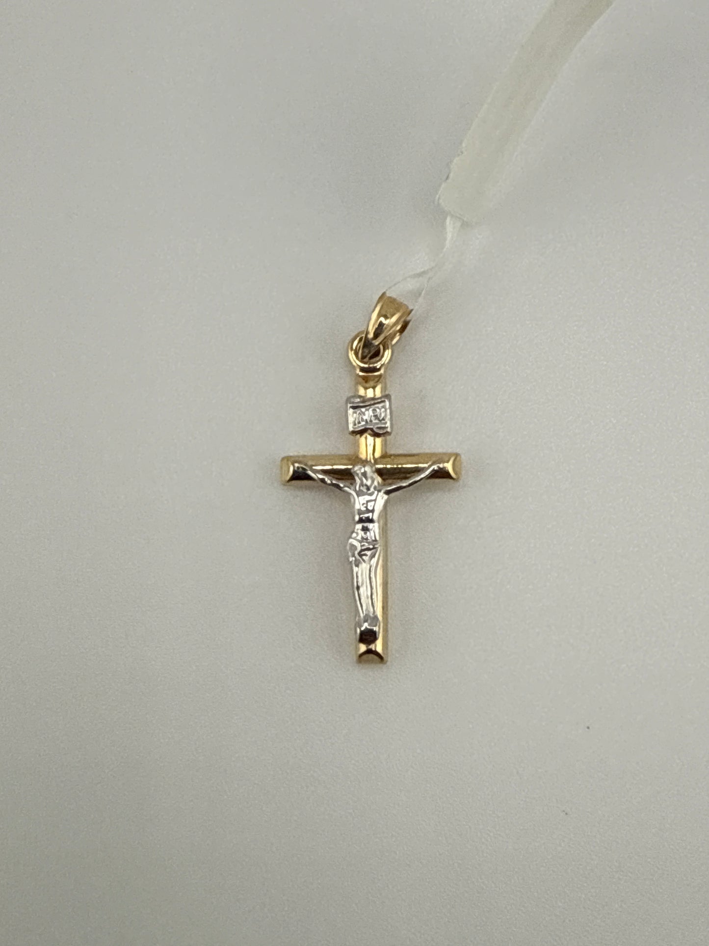 14k Two-toned Hollow Crucifix Pendant