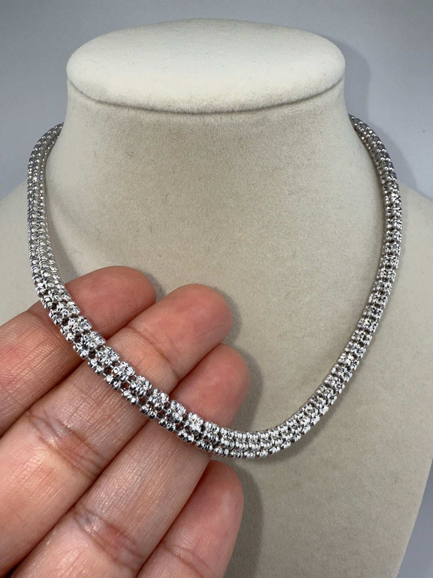 Sterling Silver 16inch 5mm D-C Ice Chain - Rhodium Plated