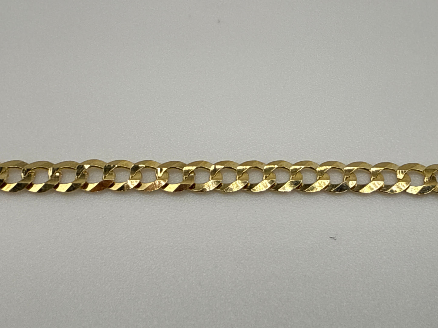 14k yellow gold flat Cuban link bracelet | 7 inches