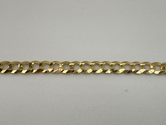 14k yellow gold flat Cuban link bracelet | 7 inches