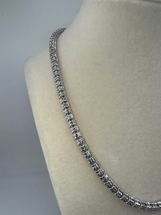 Sterling Silver 18inch 5mm D-C Ice Chain - Rhodium Plated