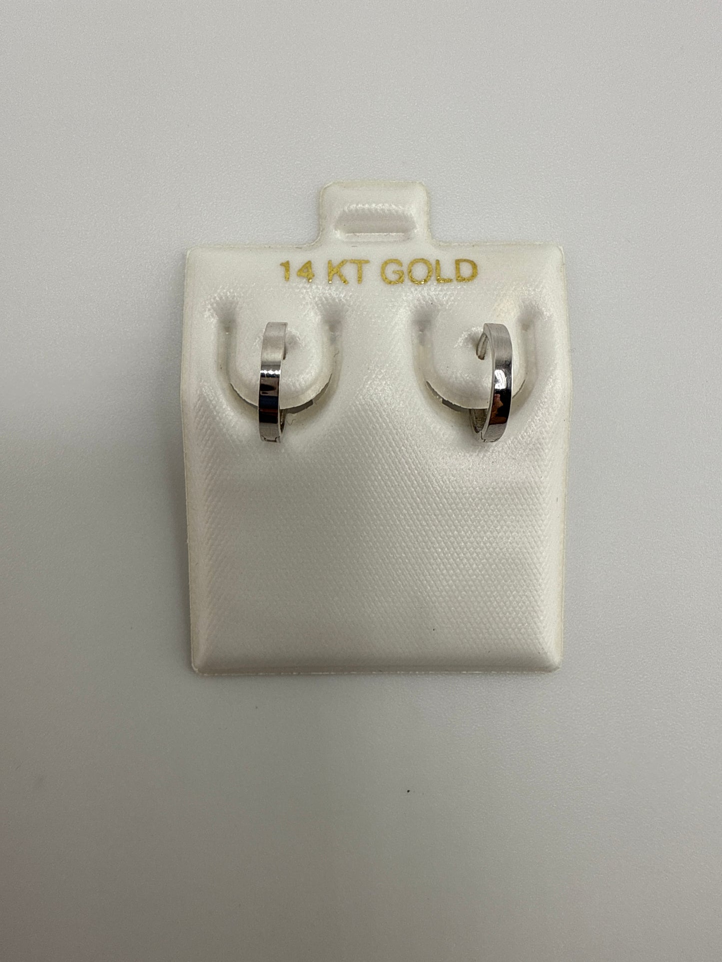 14k White Gold Simple Huggie Earrings