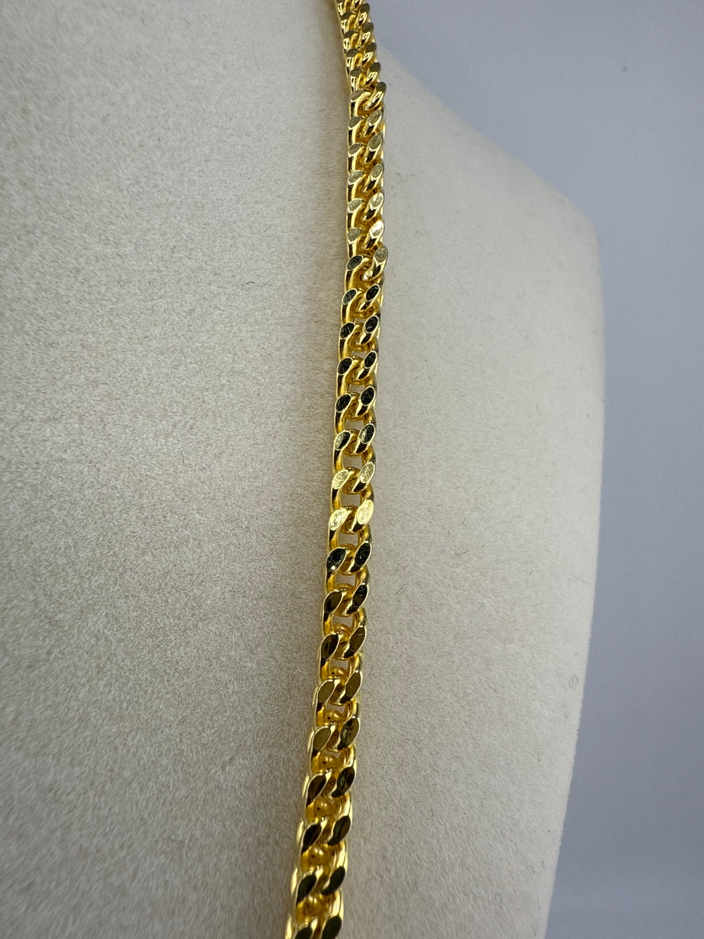 Sterling Silver 22inch 3mm Franco Chain - Gold Plated