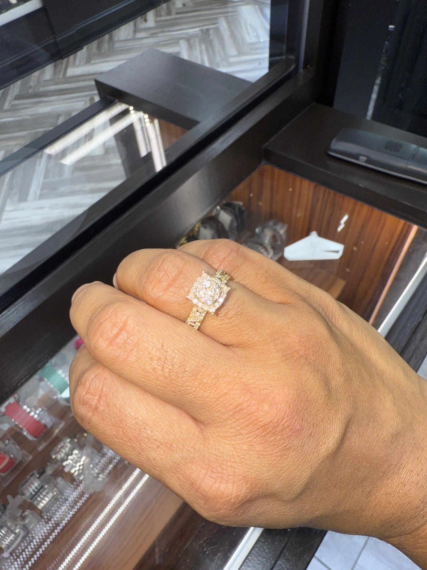 14k gold engagement ring and wedding bands 3-piece set