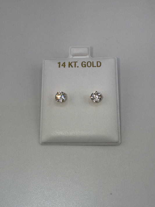 Baby earrings, zirconia, circle stone