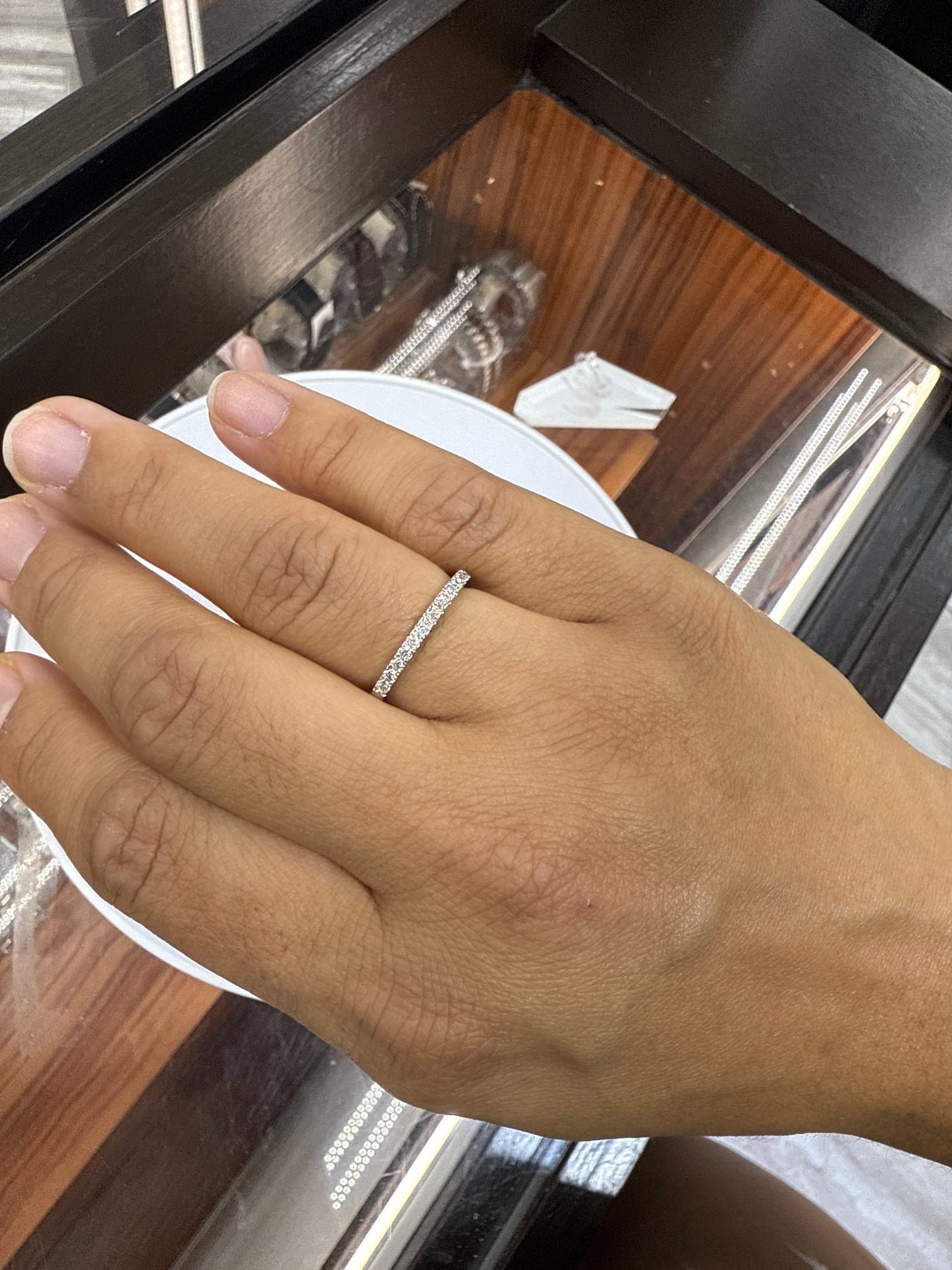 14k white gold engagement ring and wedding bands 3-piece set