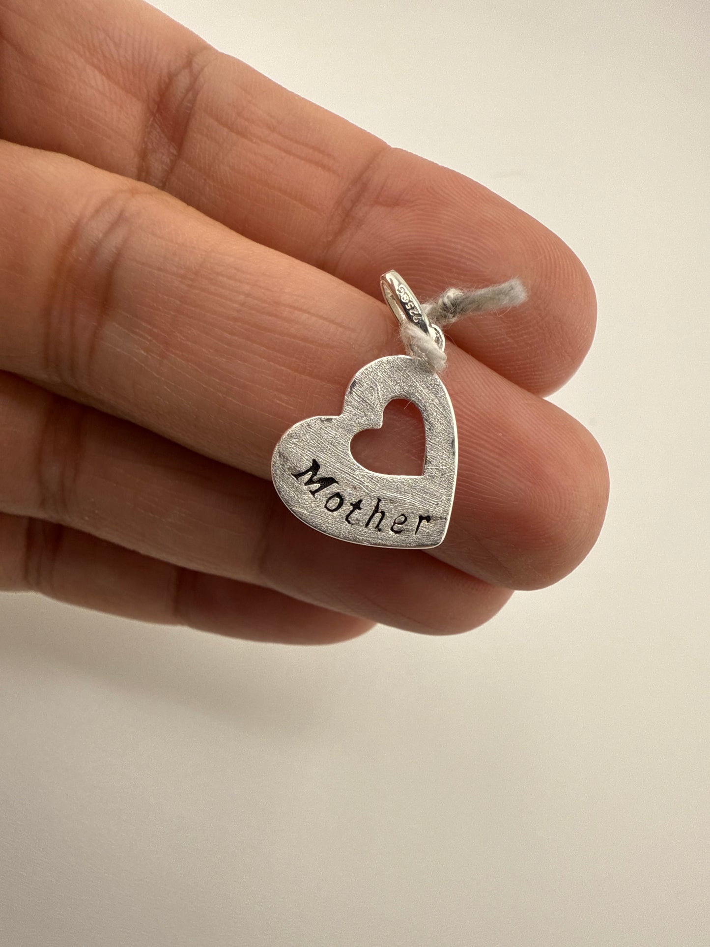 “Mother” Heart Sterling Silver Pendant