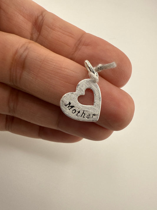 “Mother” Heart Sterling Silver Pendant